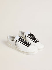 Black cotton laces with contrasting silver logo