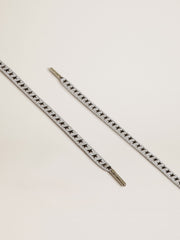 Ice-gray cotton laces with contrasting black stars