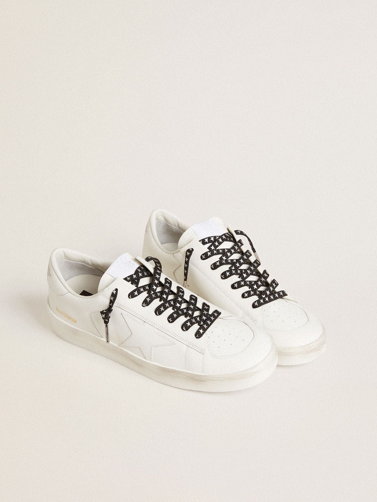 Black cotton laces with contrasting silver stars