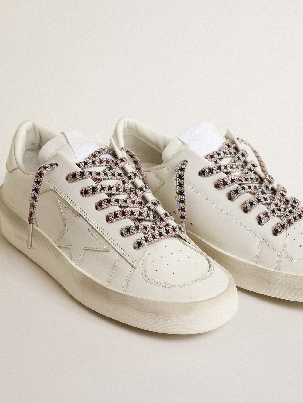 Multicolor Lurex laces with contrasting black stars