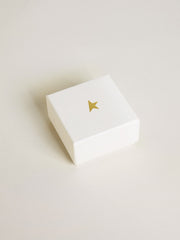 Letter B charm in gold-colored brass with crystals