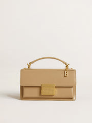 Letter B charm in gold-colored brass with crystals