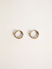 Hoop earrings in antique gold color with Forever For You lettering