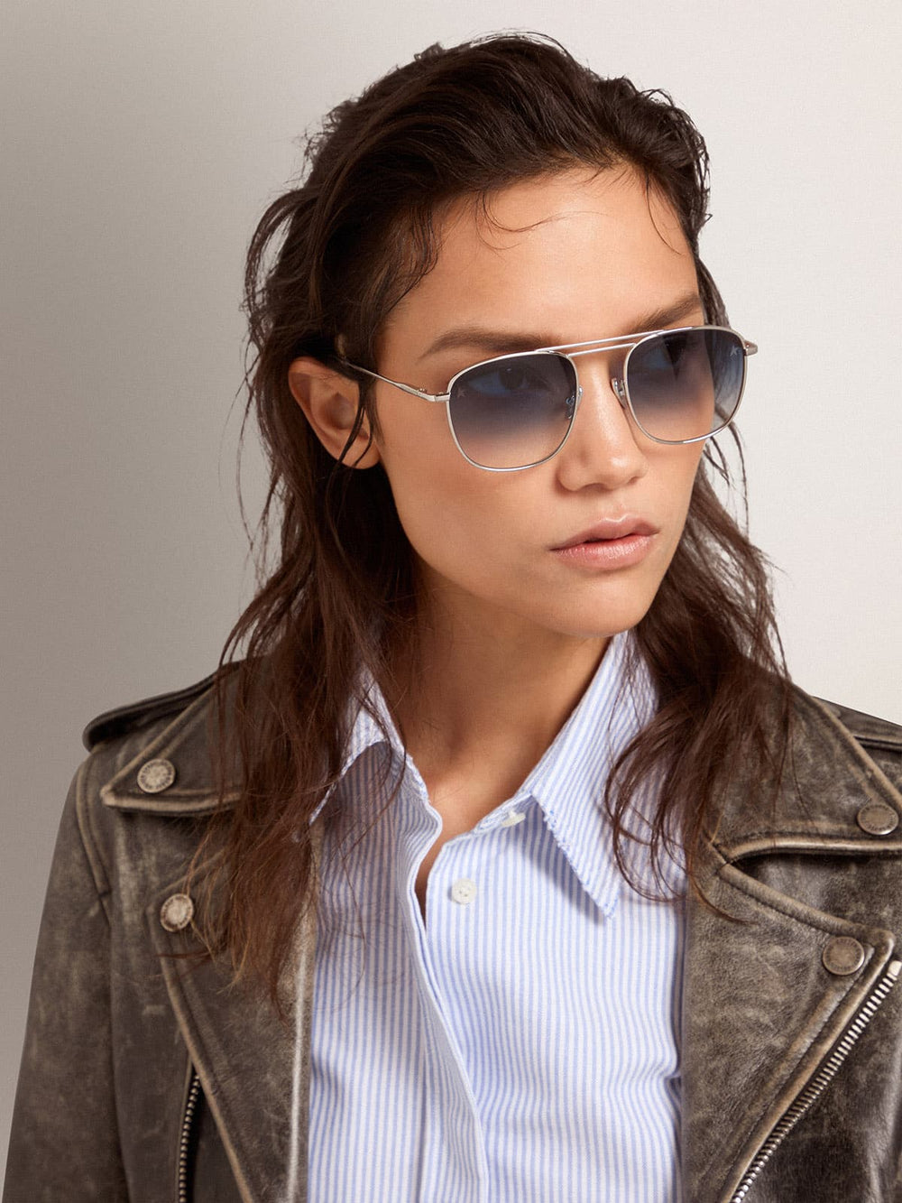 Sunframe Roger aviator model with silver frame