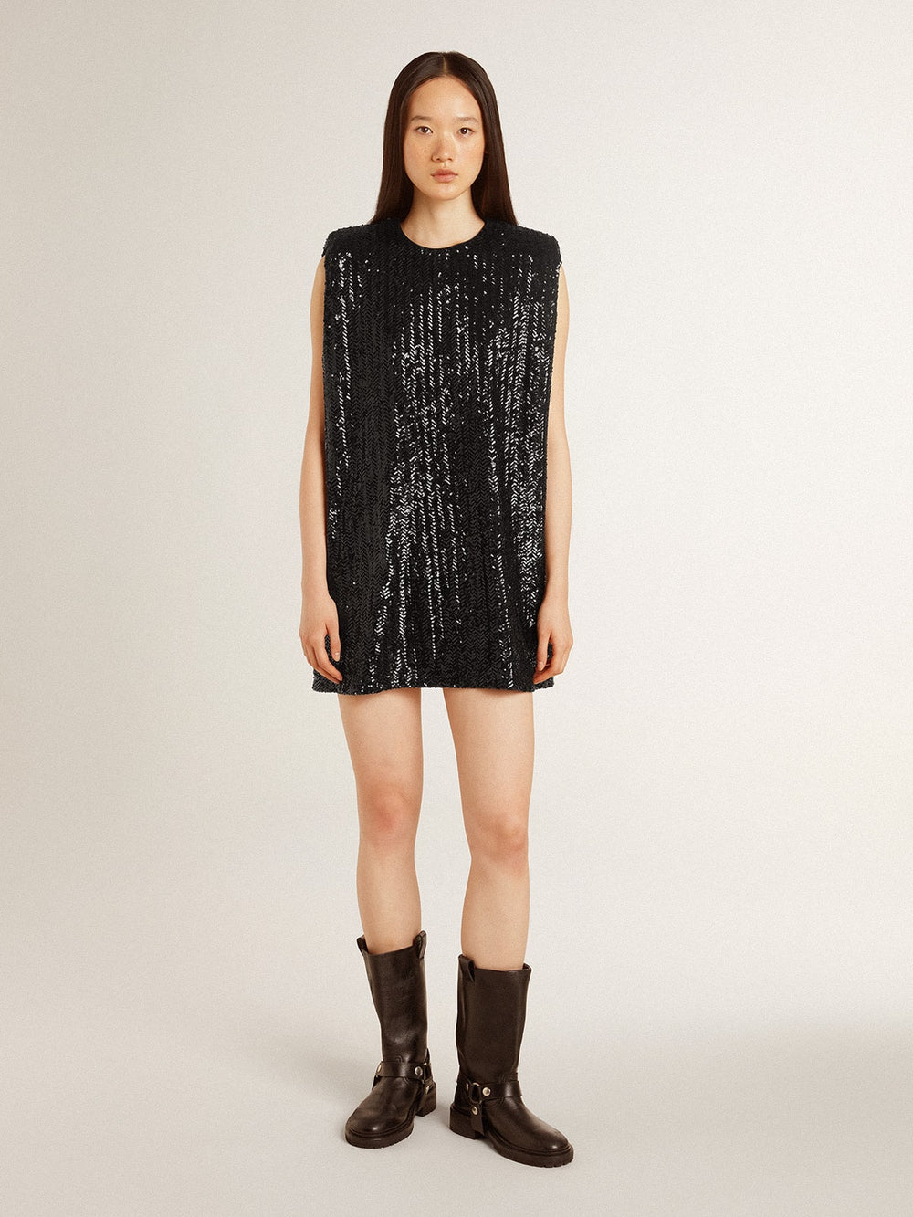 Kurt boots in black leather with silver buckle