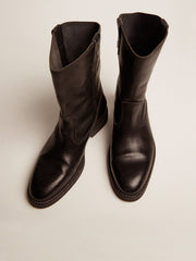 Biker boots in black leather