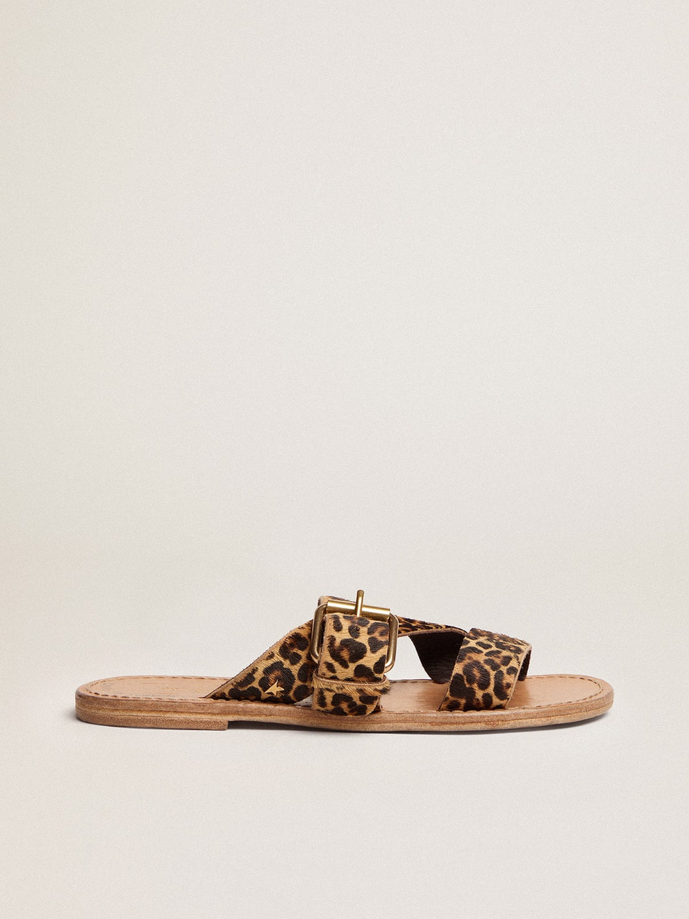 Leopard pony skin sandals for women Margaret | Golden Goose