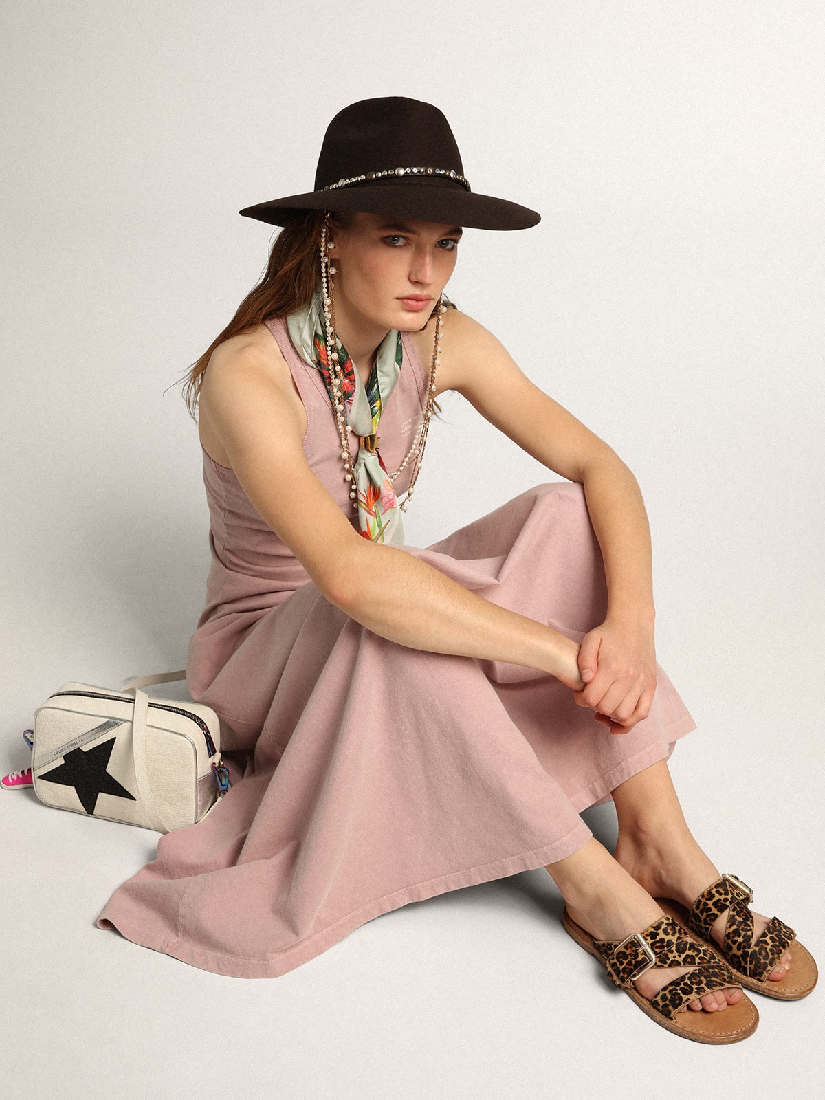 Leopard pony skin sandals for women Margaret | Golden Goose