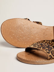 Leopard pony skin sandals for women Margaret | Golden Goose