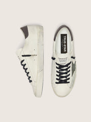 Men's Super-Star in nappa with green leather star and gray leather heel tab