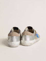 Men's Super-Star LTD in silver metallic suede with leather star and suede heel tab