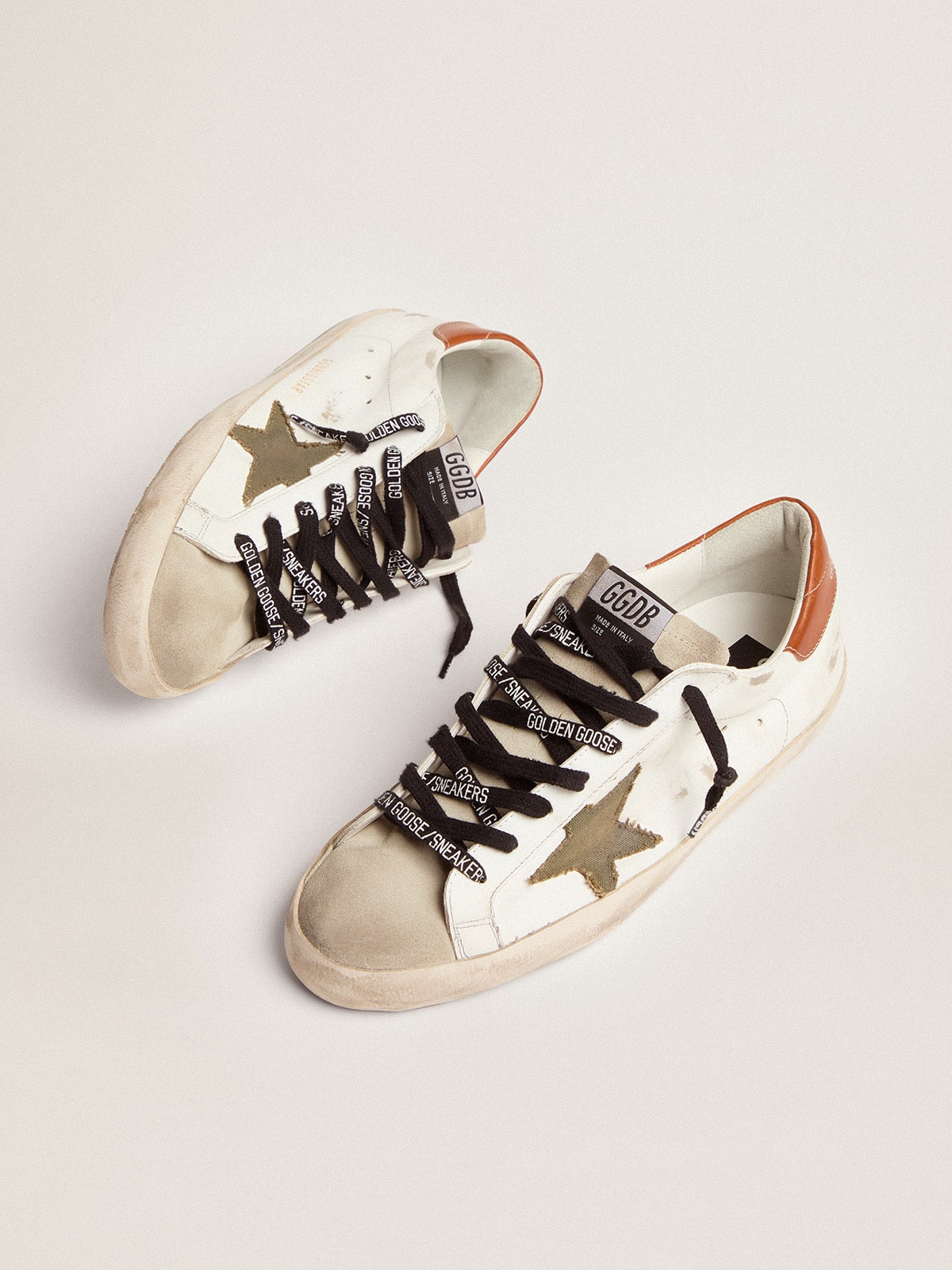 Men's Super-Star with star in olive green canvas
