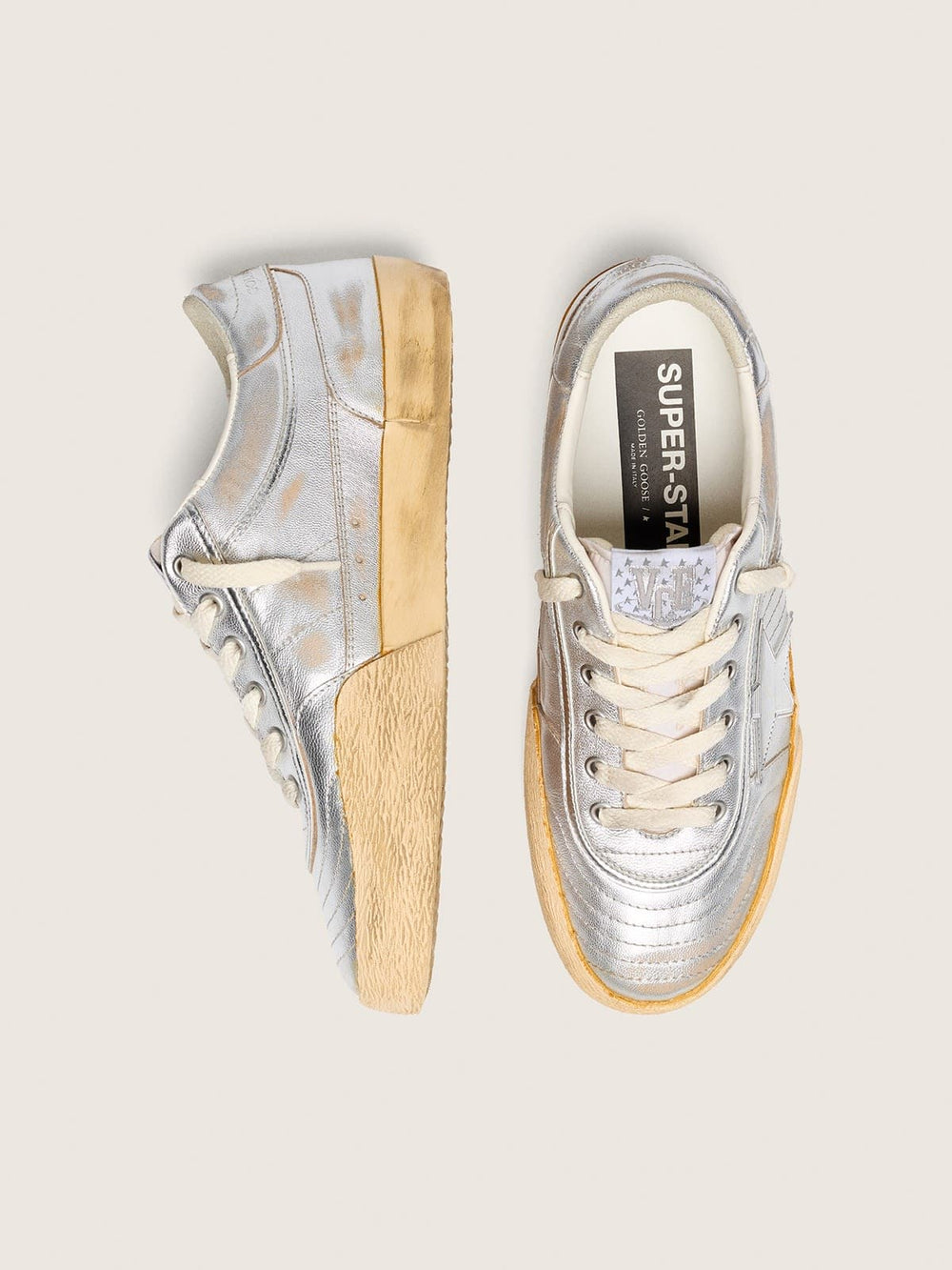 Men's Super-Star LAB in metallic nappa with silver TPU star