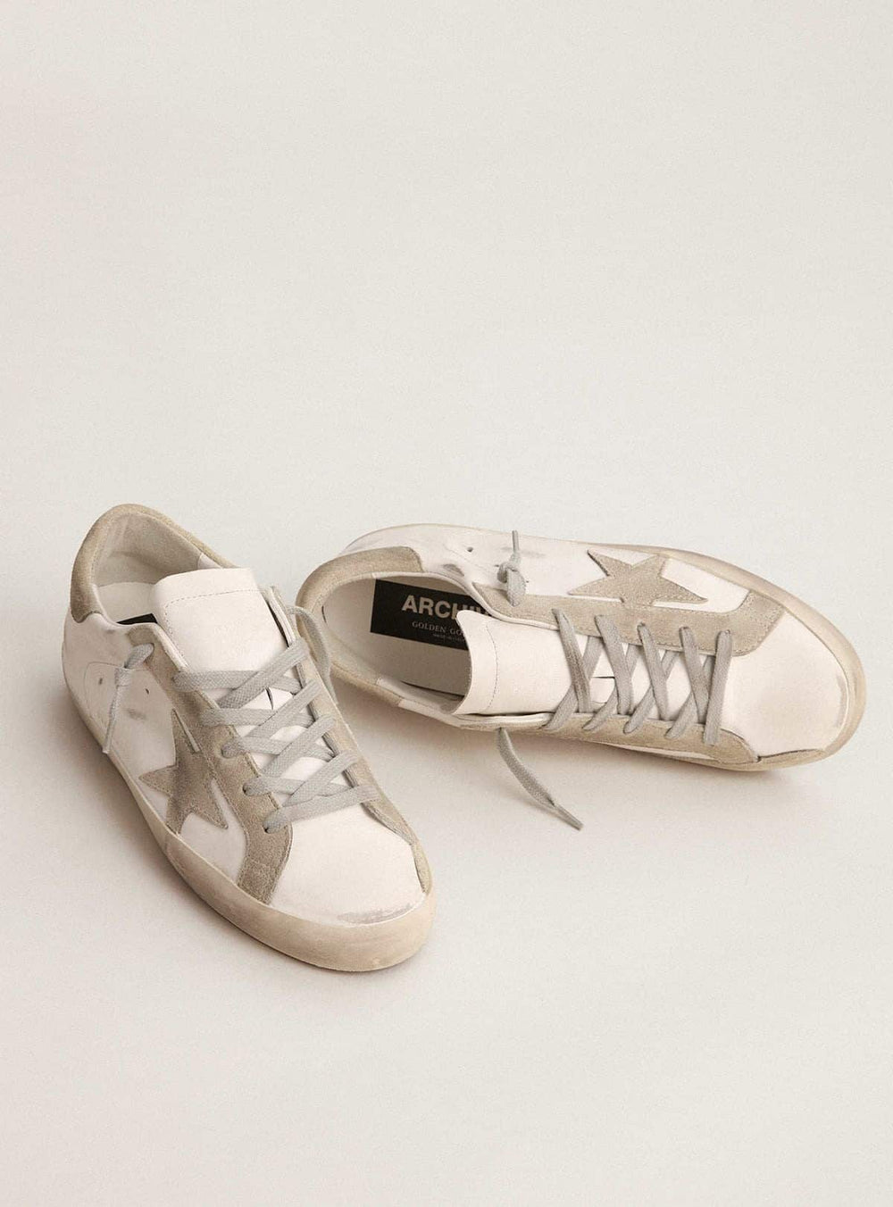 Men’s Super-Star with gray suede star and heel tab