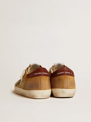 Men’s Super-Star in beige and caramel suede with black crackle leather star