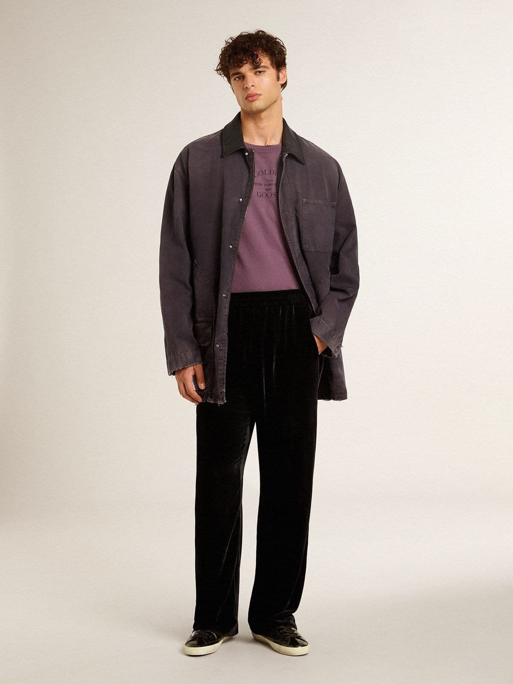 Men's Super-Star  in black patent leather with suede star and heel tab