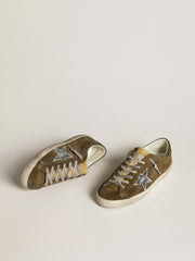 Men's Super-Star LTD in suede with metallic leather star and leather heel tab