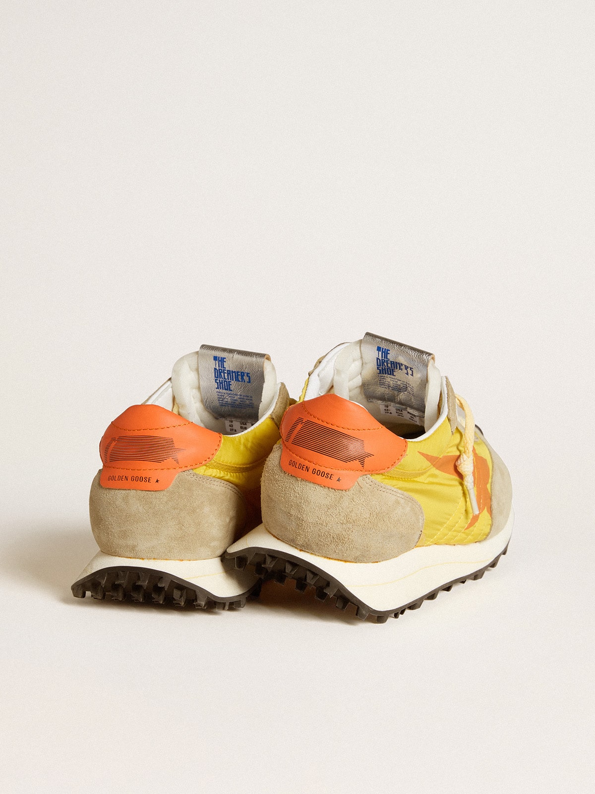 Men’s Marathon with yellow nylon upper and orange star