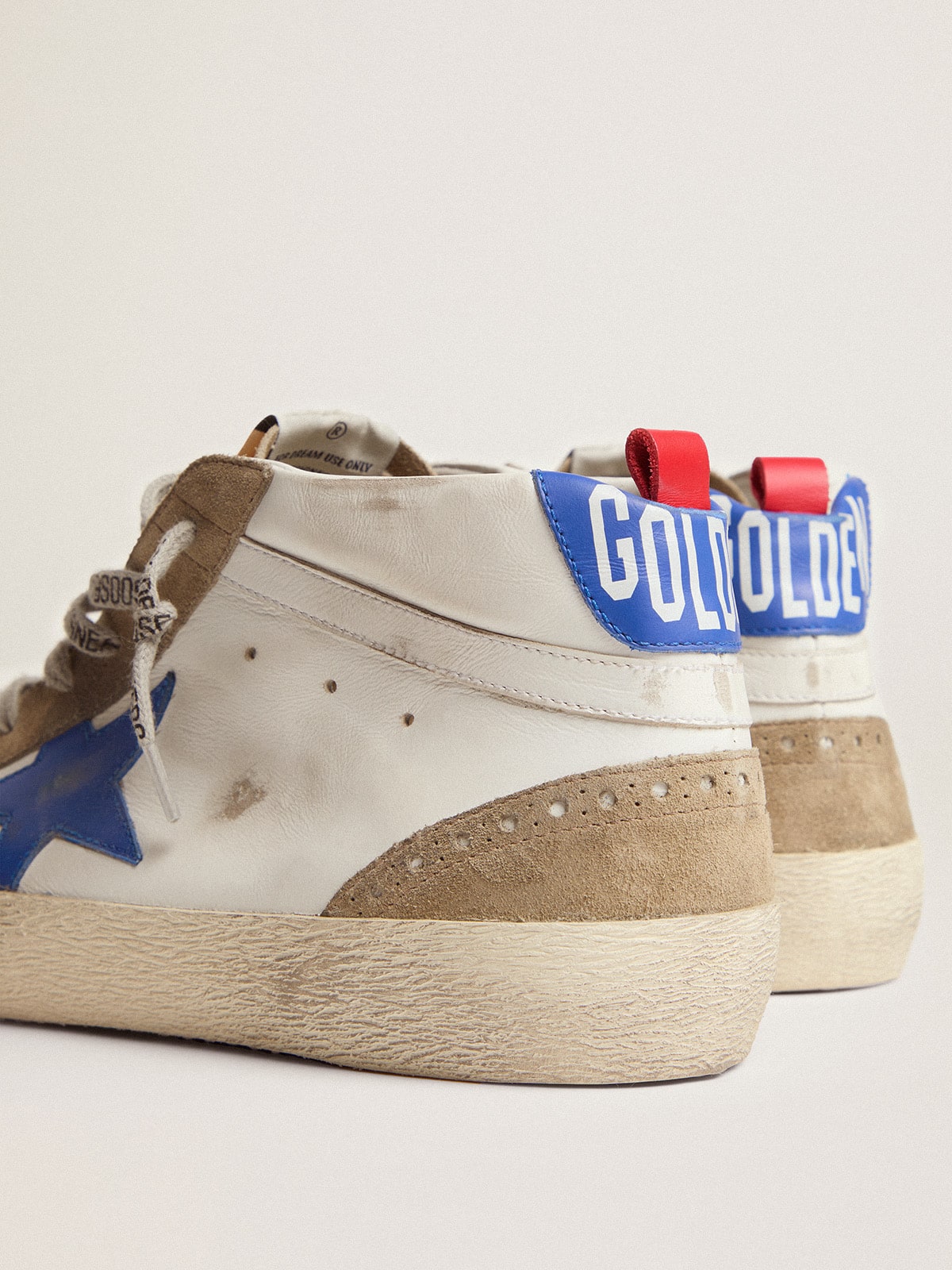 Men's Mid Star with blue leather star and dove-gray suede inserts