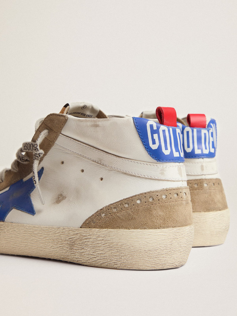 Men's Mid Star with blue leather star and dove-gray suede inserts