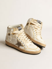 Men’s Sky-Star in white nappa leather with dove-gray suede star