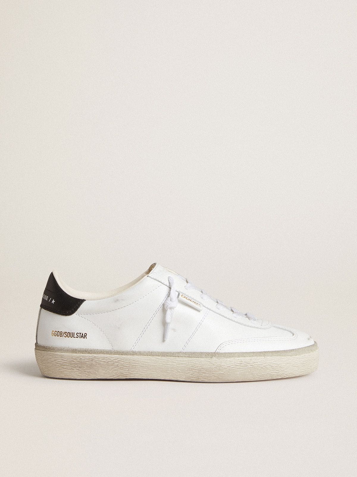 Men's Soul Star in white leather with black leather heel tab