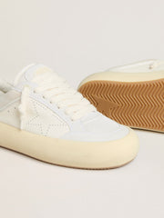 Men's Space-Star Cube in white leather with perforated star