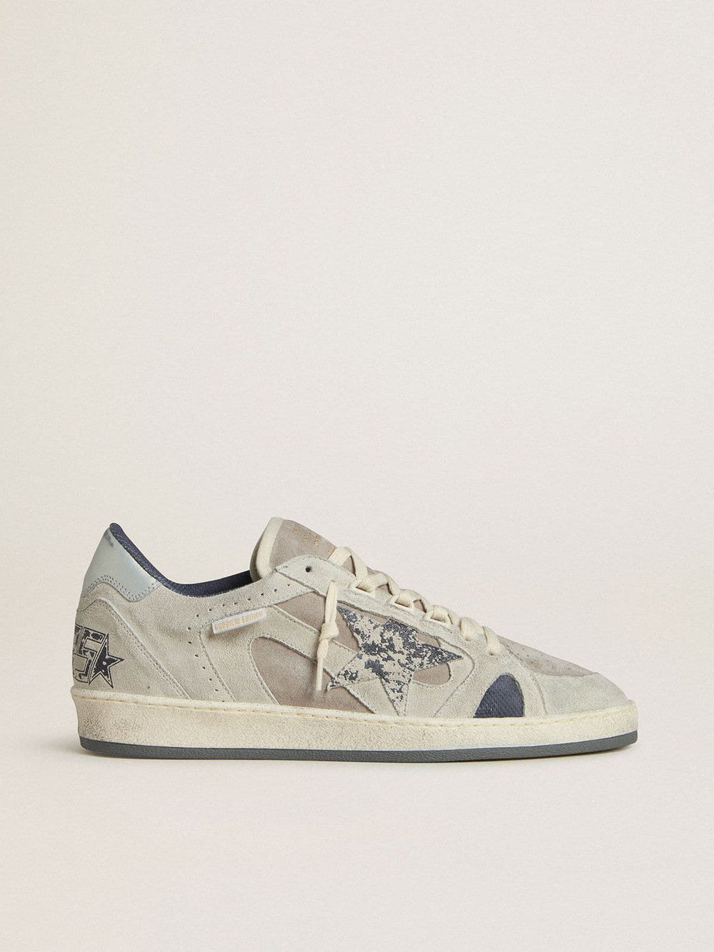 Men's Ball Star LTD in dove-gray and gray suede with pearl-gray leather heel tab