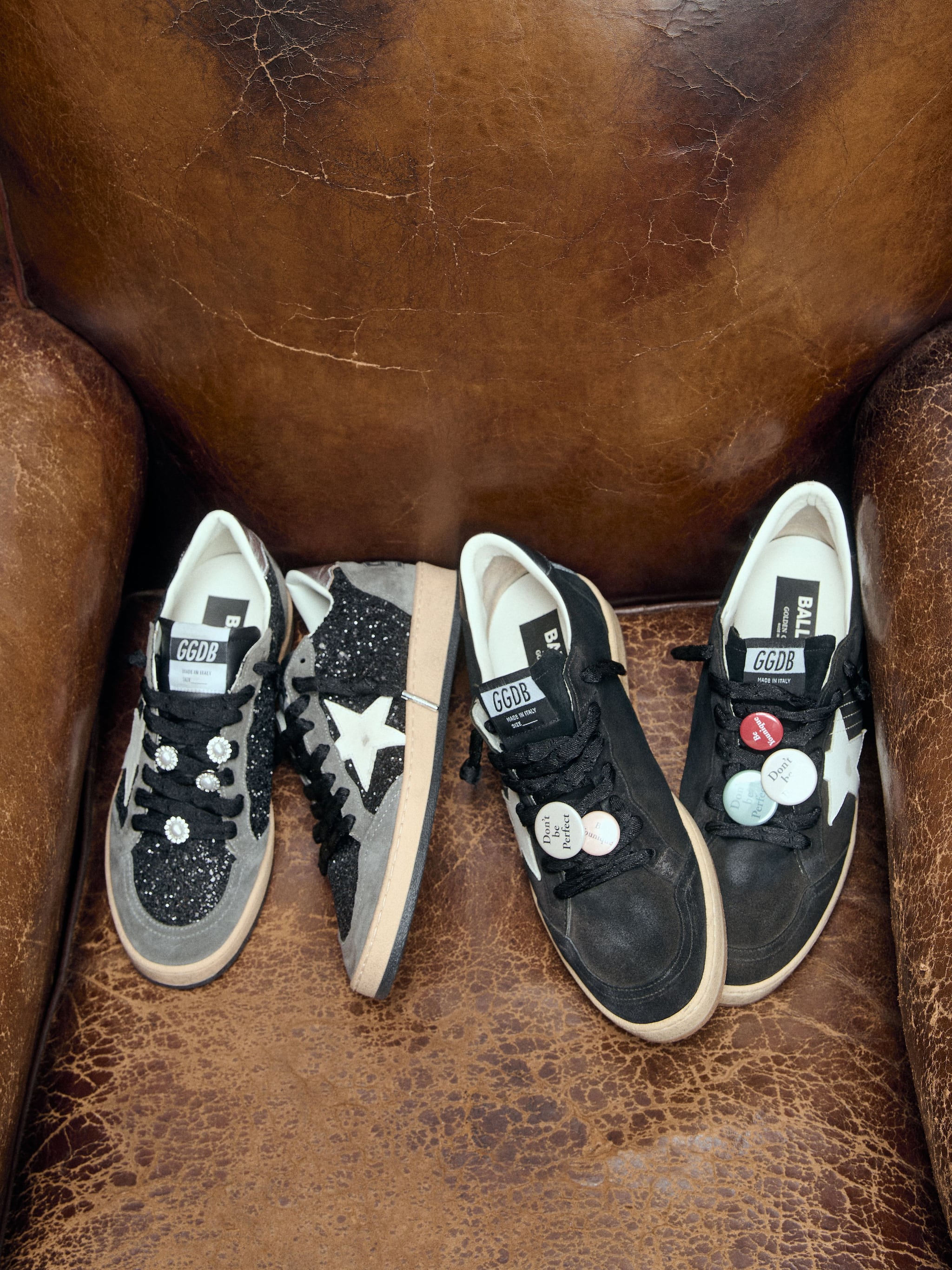Men's Ball Star LTD in black suede with Skins