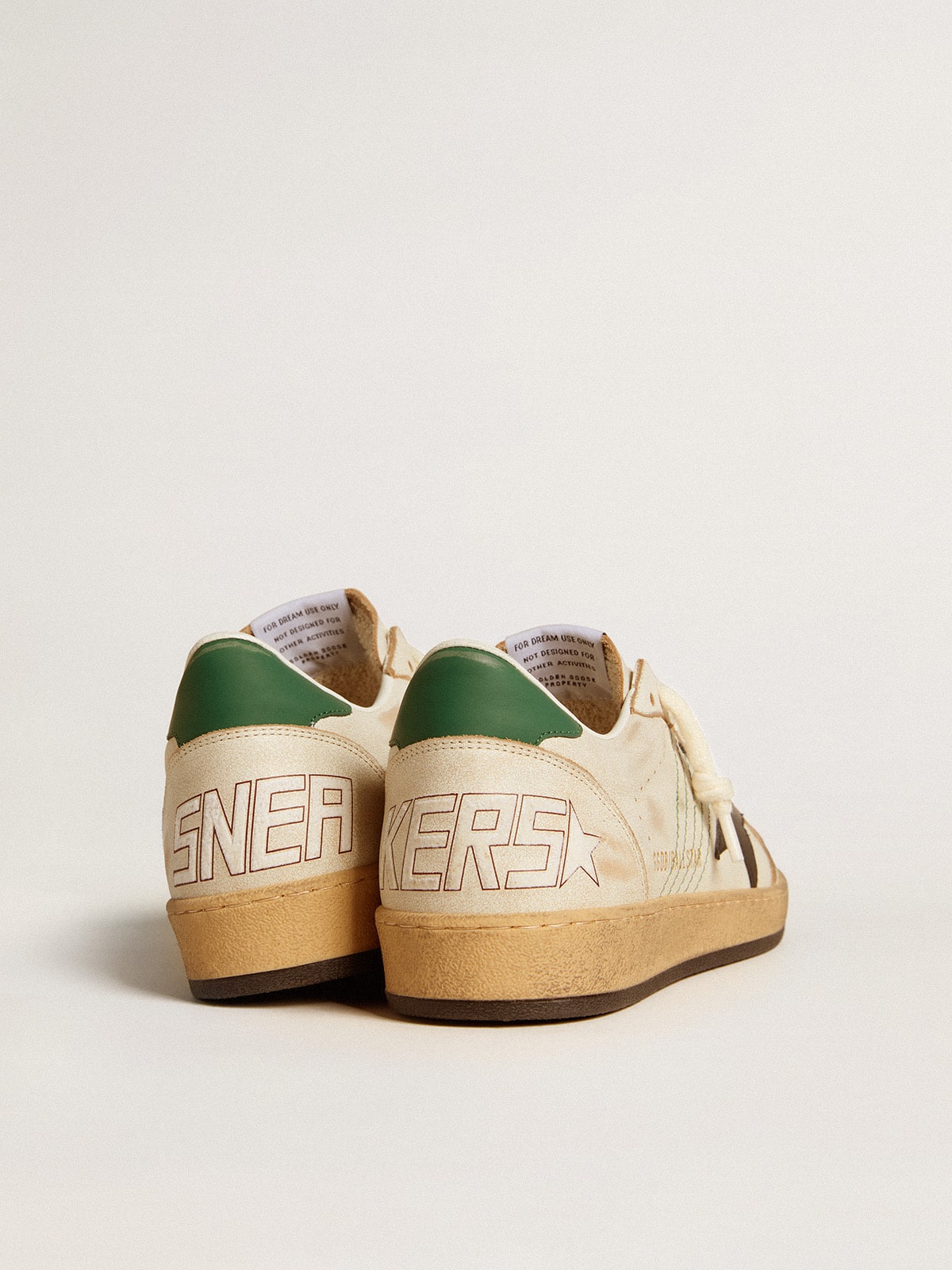Men’s Ball Star with black leather star and green leather heel tab