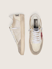 Ball Star in nylon and white mesh with red nylon star and white leather heel tab