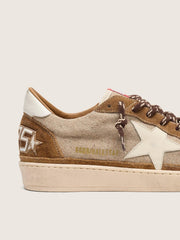 Men's Ball Star in wool with cream leather star and brown waxed leather inserts