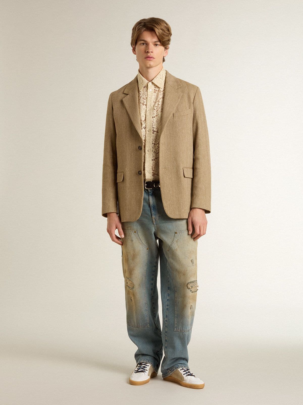 Ball Star LTD with foiled crackle leather star and brown leather heel tab