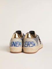 Men's Ball Star in suede and nubuck with silver metallic leather star and gold metallic leather heel tab