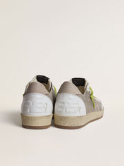 Men’s Ball Star in gray suede with old rose suede star and beige leather heel tab