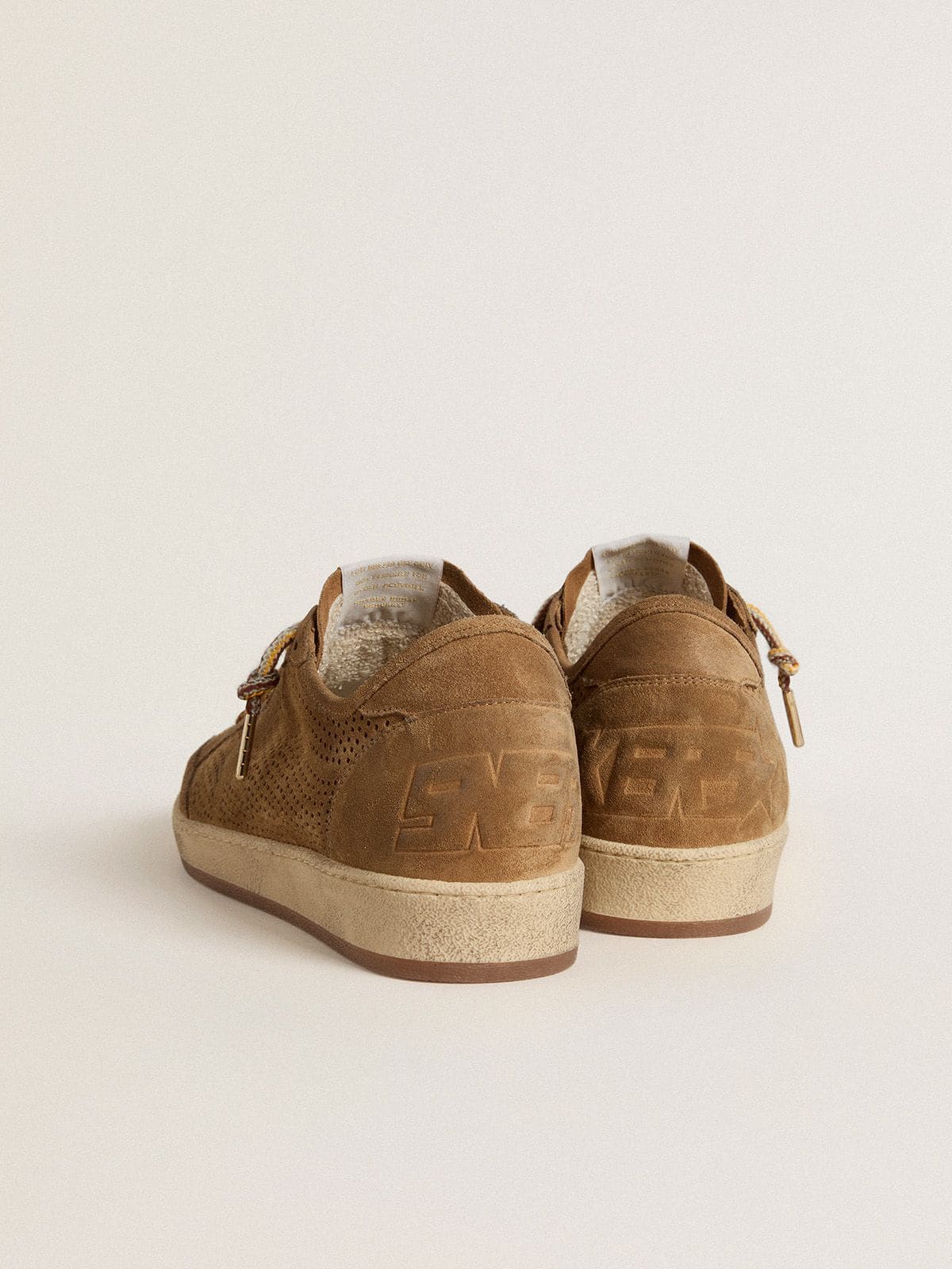 Men's Ball Star with perforated tobacco-colored suede upper and tone-on-tone star