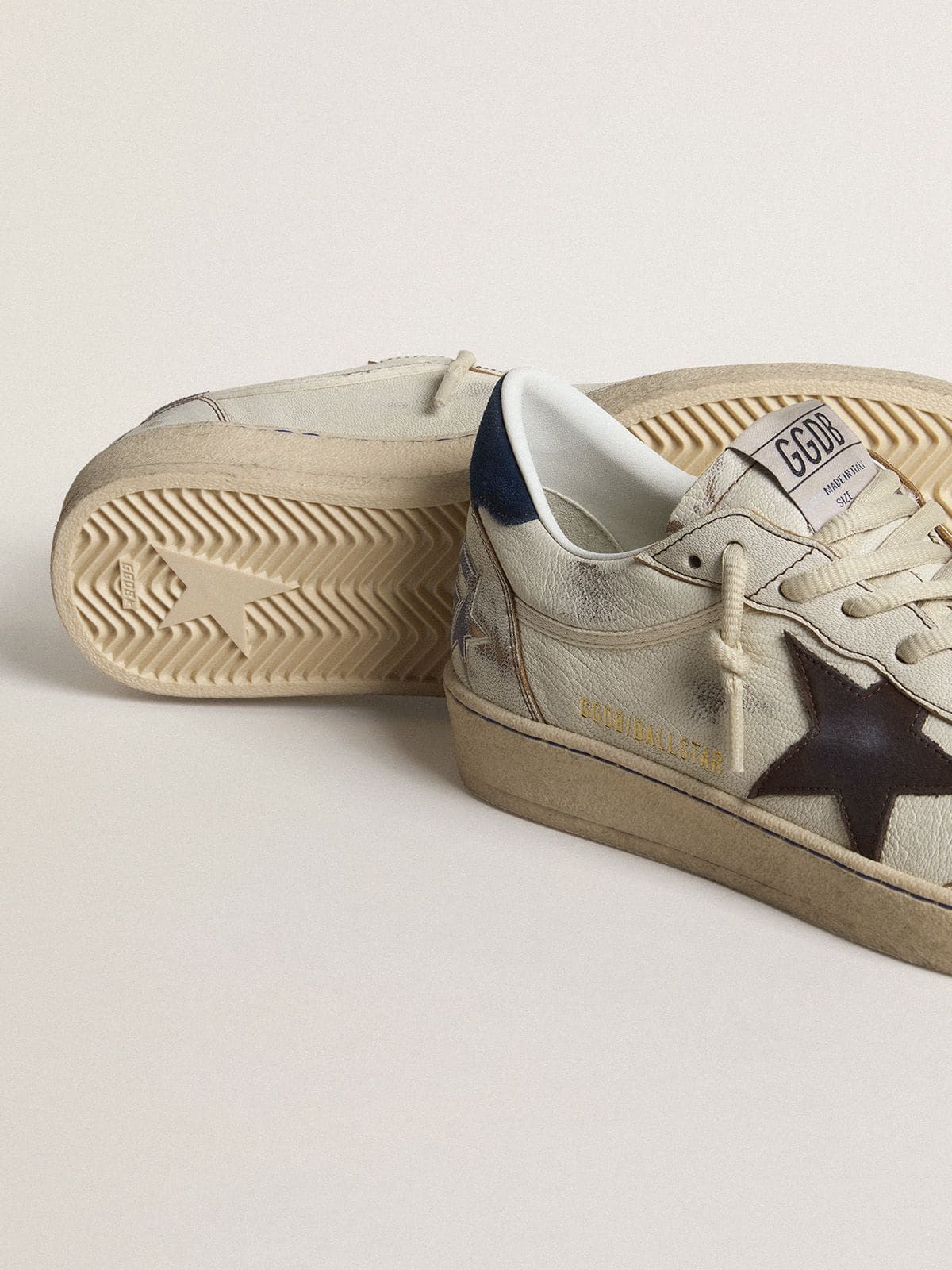 Ball Star with black star and blue suede heel tab