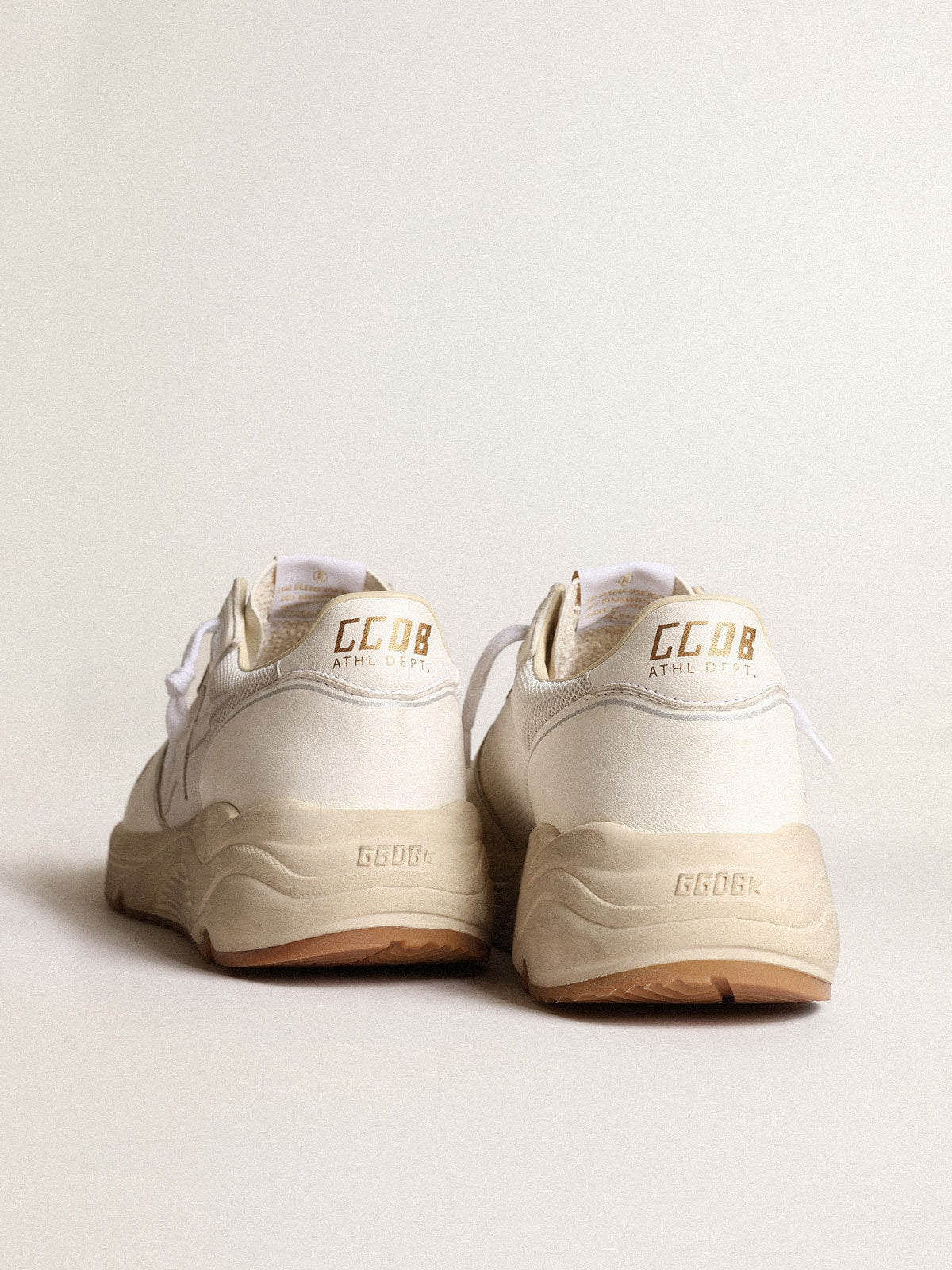 Men's Running Sole in mesh and white nappa