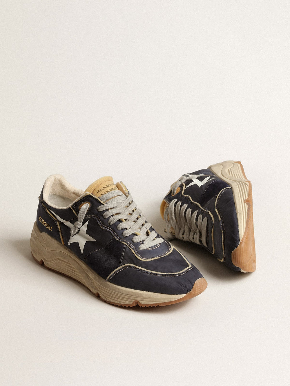 Running Sole in blue nylon with white printed star