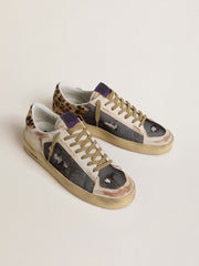 Men's Stardan in nappa and mesh with leopard-print pony skin heel tab