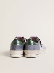 Men's Stardan in powder-blue suede with green leather star and heel tab