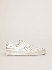 Stardan in white leather with white leather star and heel tab