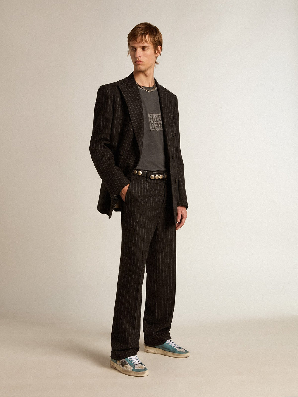 Men's Stardan in distressed mesh and petrol-colored upper