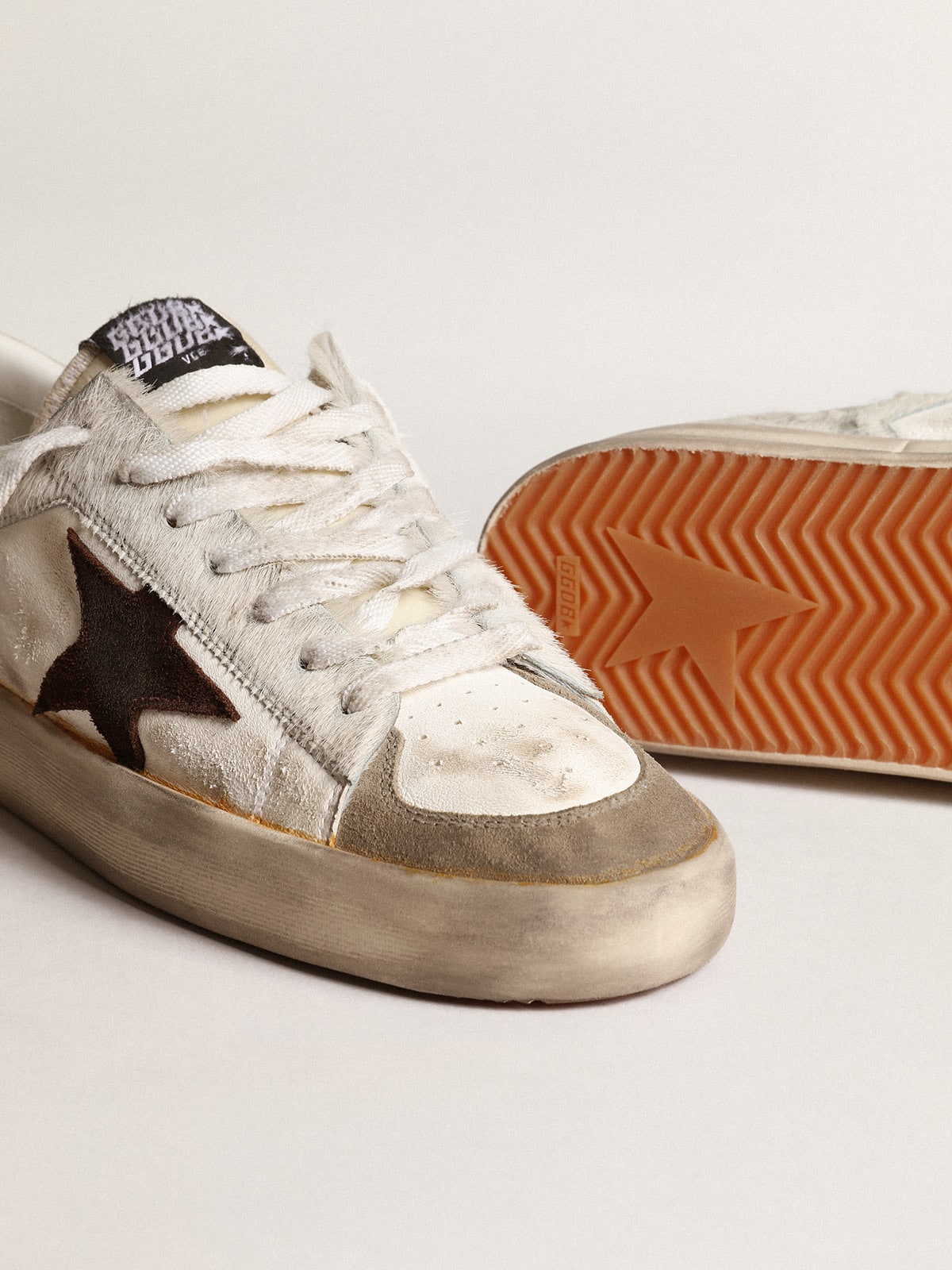 Men’s Stardan in nappa and pony skin with brown suede star