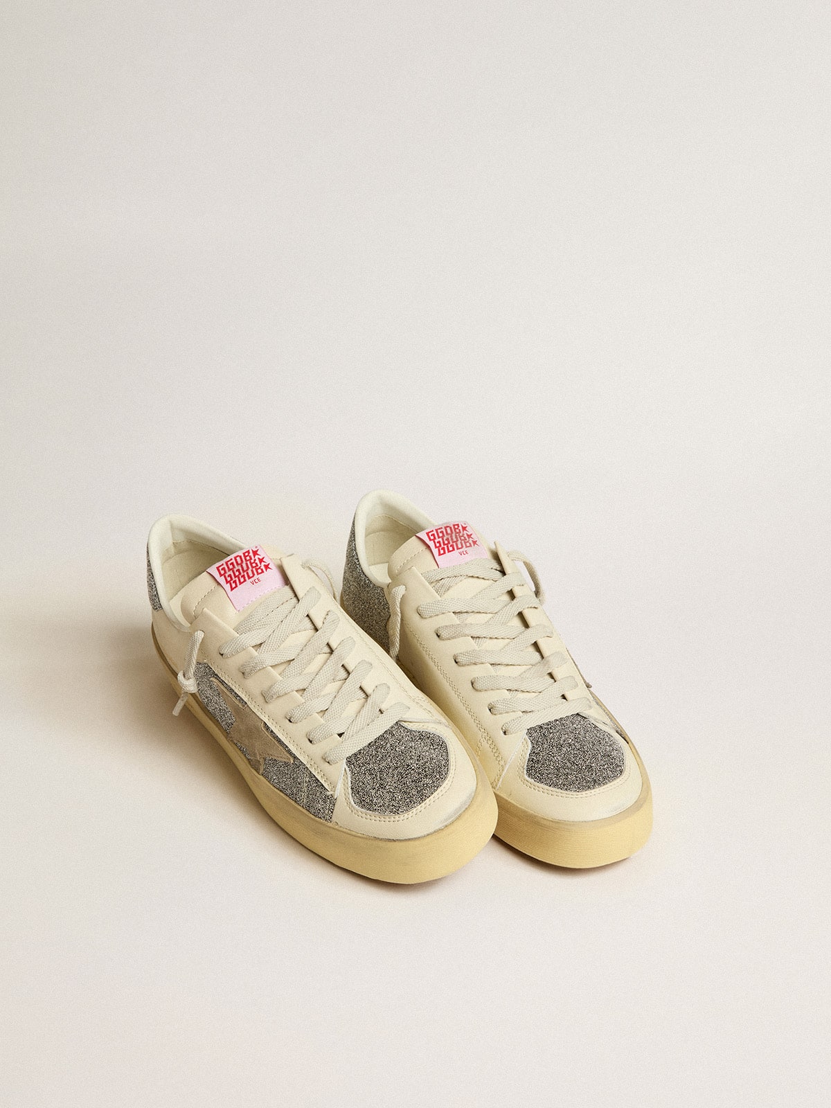 Men's Stardan in suede with sand star and Swarovski crystal inserts