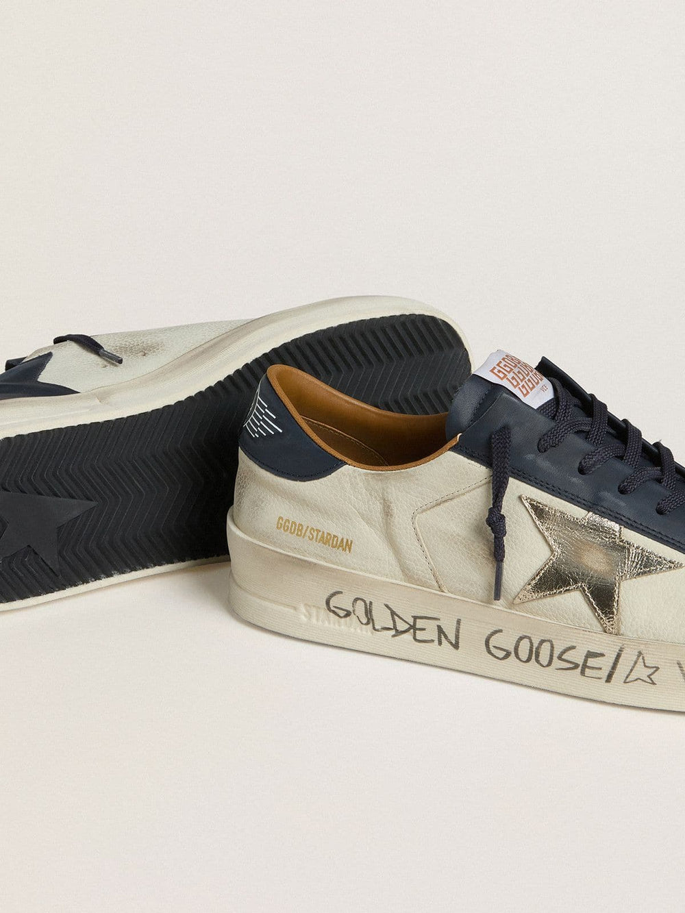 Men's Stardan in nubuck with metallic leather star and blue nappa heel tab