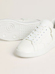 Men’s Purestar with white leather star and burgundy croc-print leather heel tab