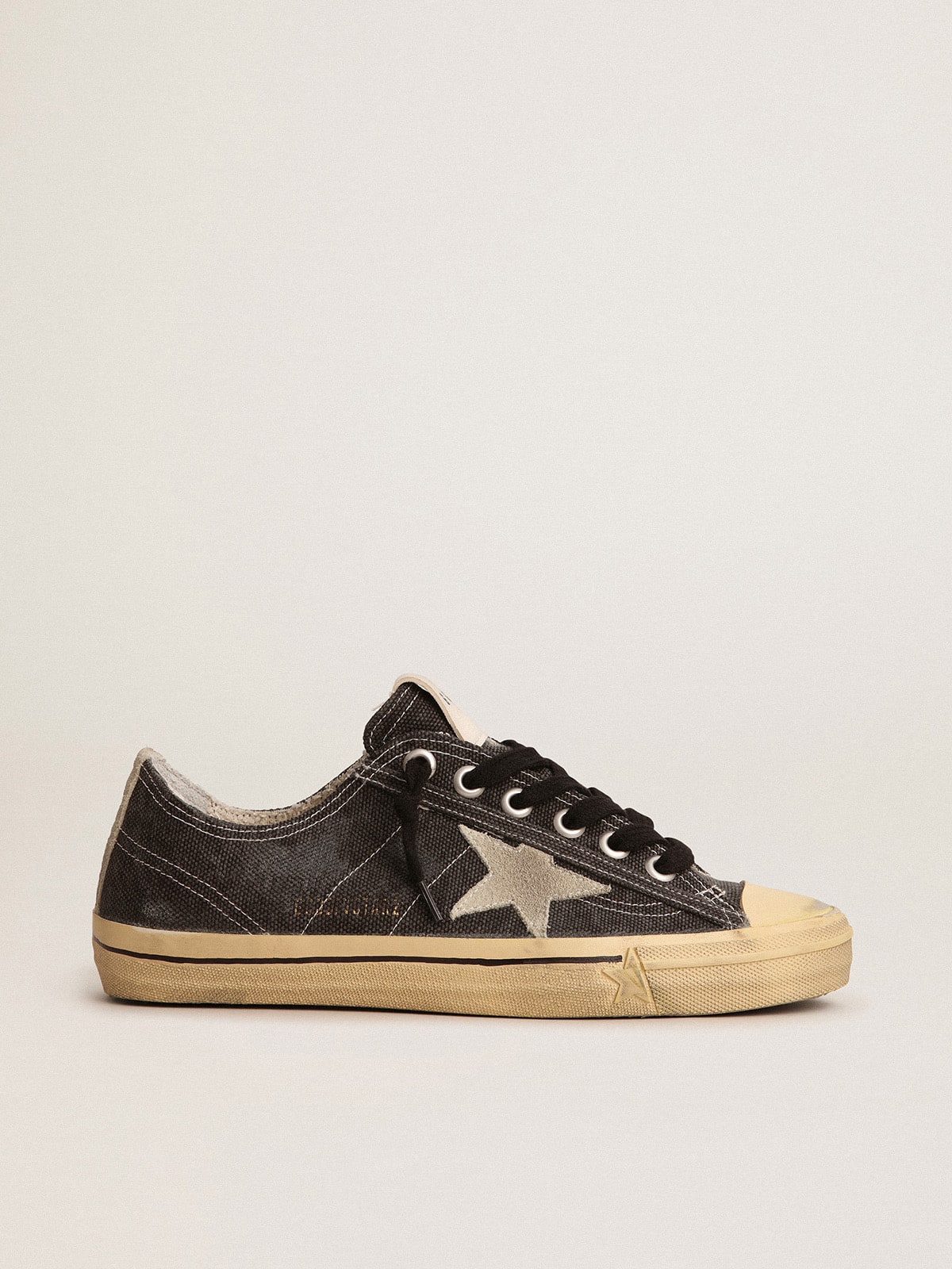 Men's V-Star  in black canvas with ice-gray star and heel