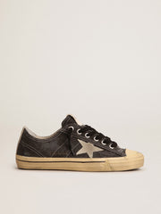Men's V-Star  in black canvas with ice-gray star and heel