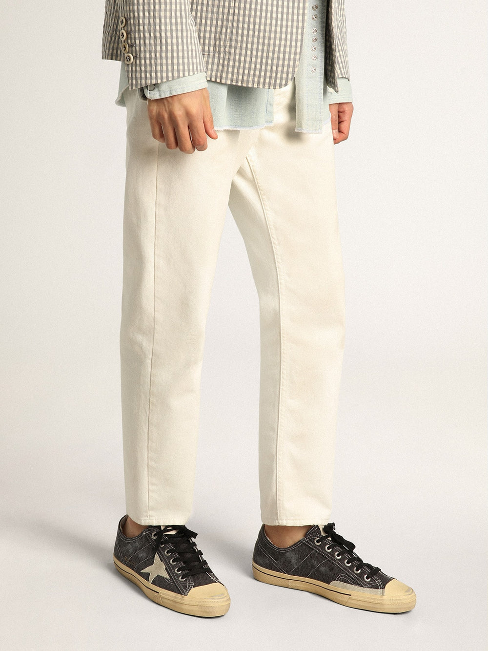 Men's V-Star  in black canvas with ice-gray star and heel